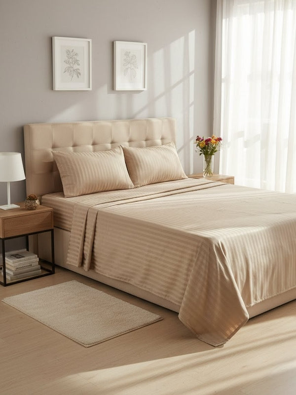 Satin Stripes (Gold) - bedsheet