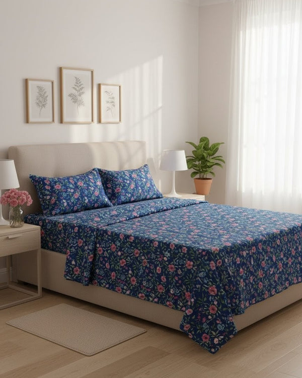 Blue Blossom - Bedsheet