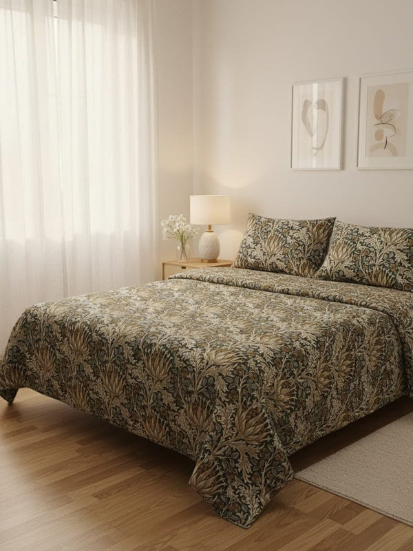 Leaves Printed - bedsheet