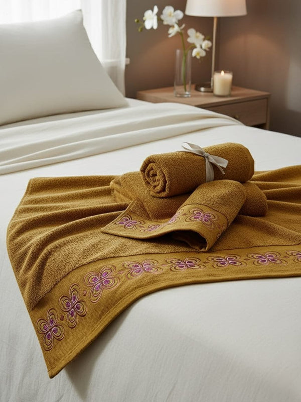 Golden Embroidery - towel